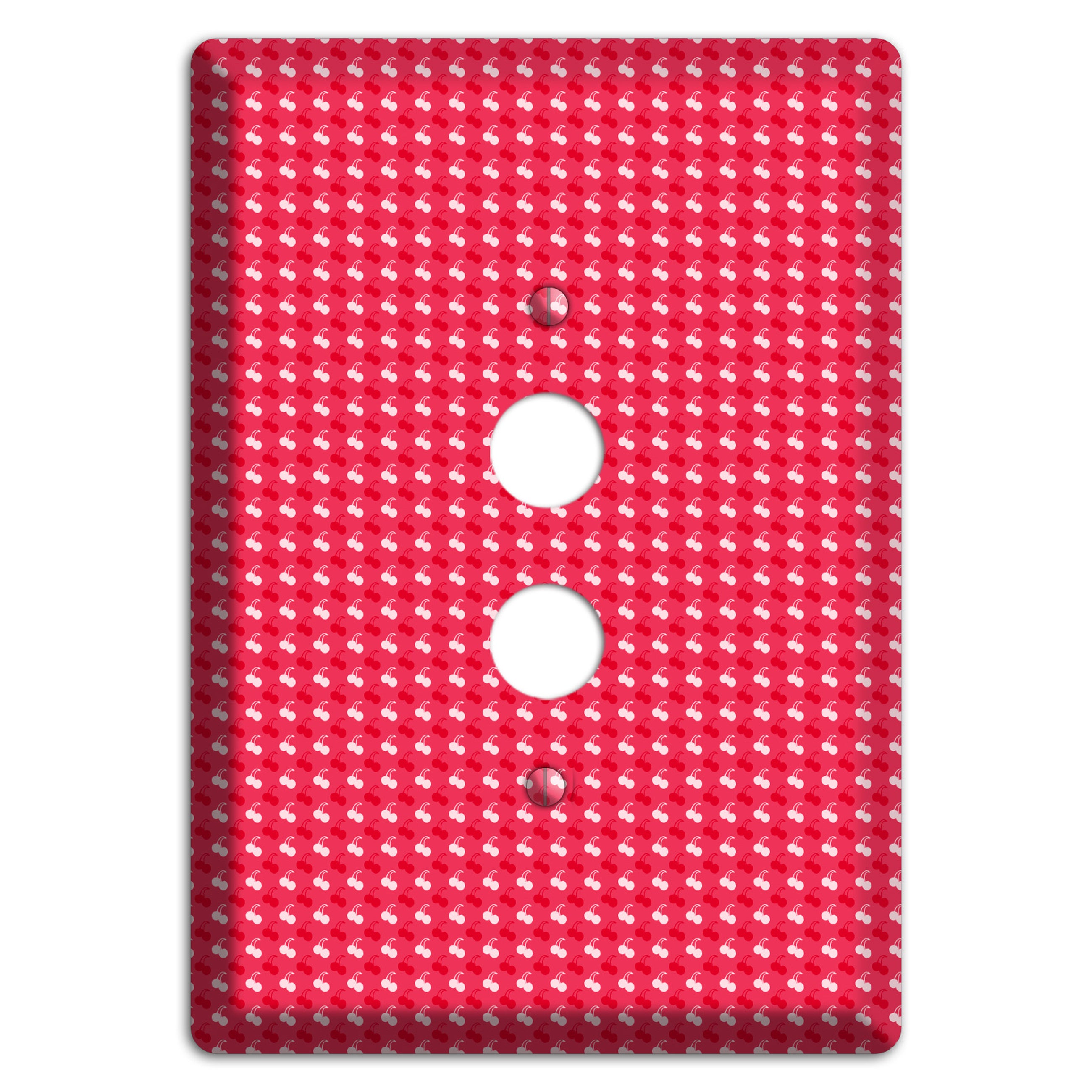 Red with White Motif 1 Pushbutton Wallplate