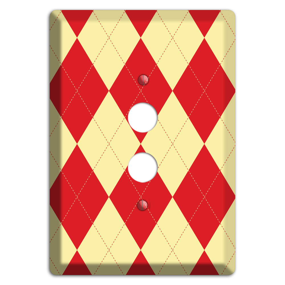 Orange and Yellow Argyle 1 Pushbutton Wallplate