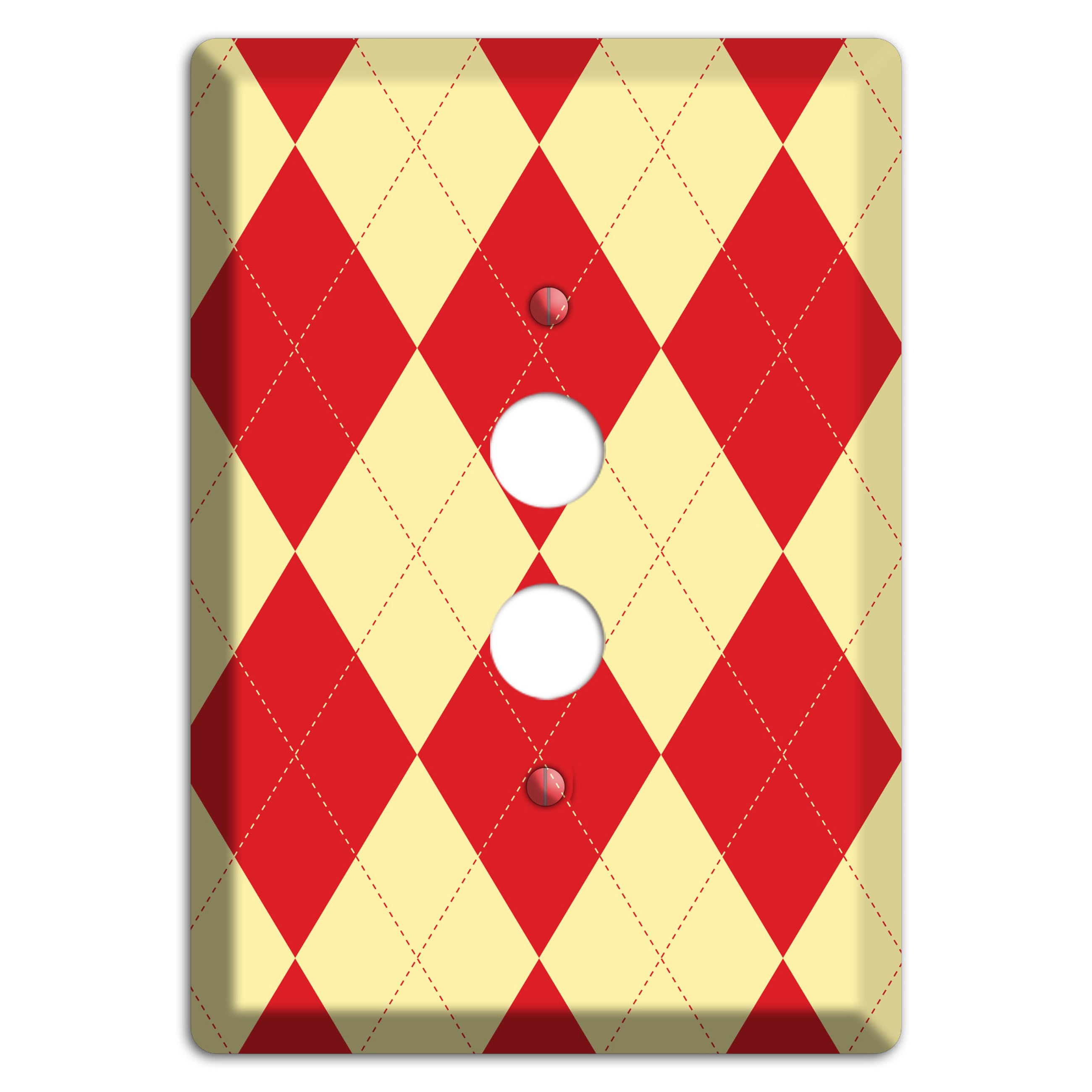 Orange and Yellow Argyle 1 Pushbutton Wallplate