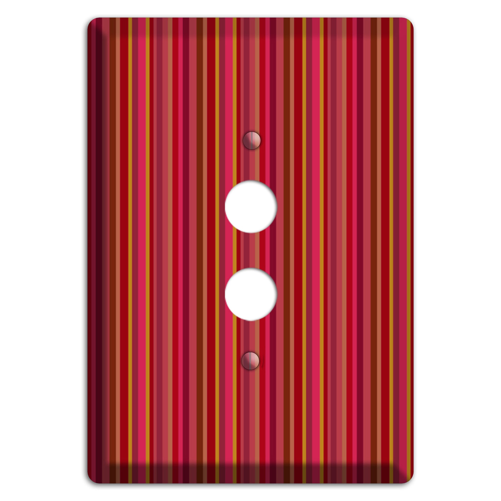 Multi Red Vertical Stripes 2 1 Pushbutton Wallplate