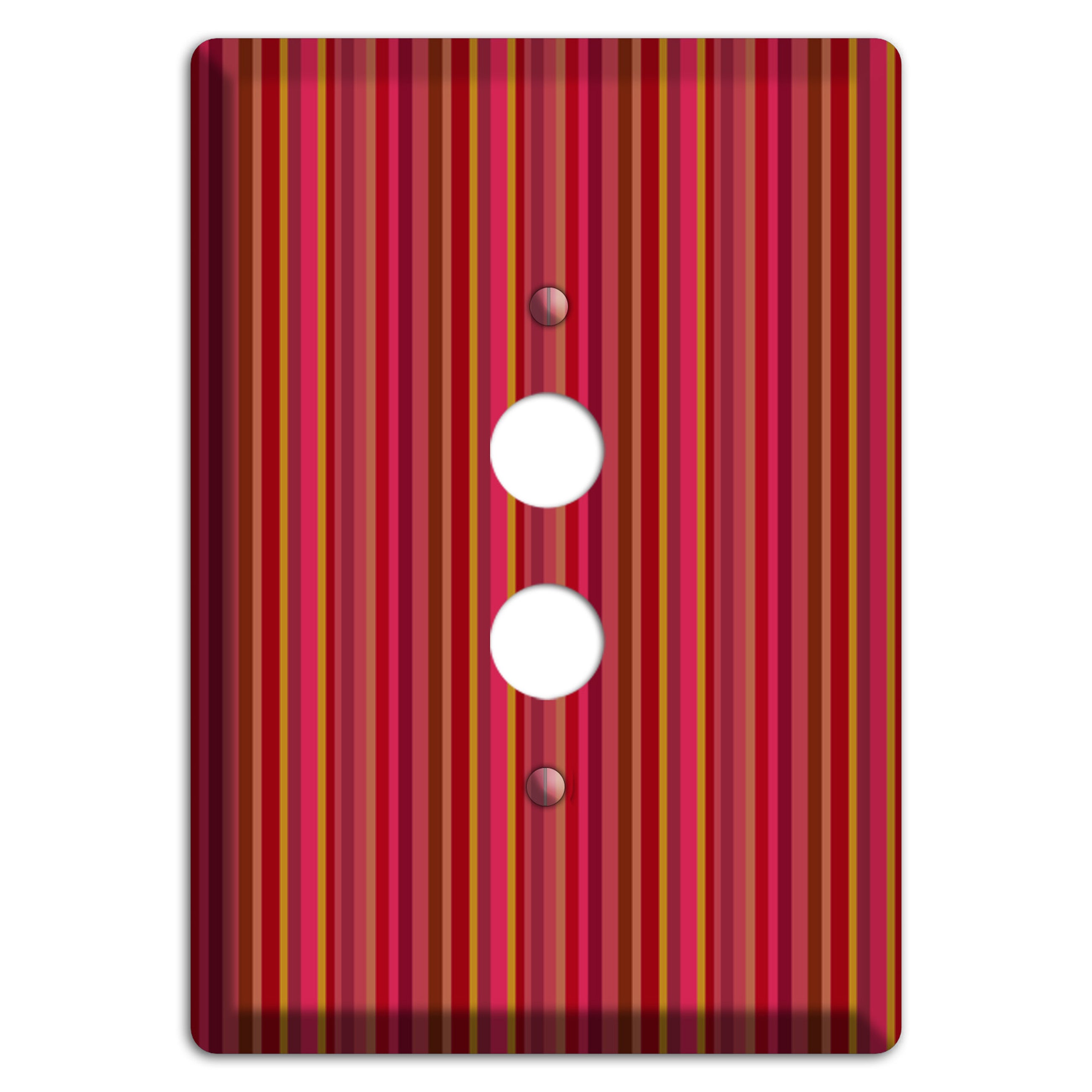 Multi Red Vertical Stripes 2 1 Pushbutton Wallplate
