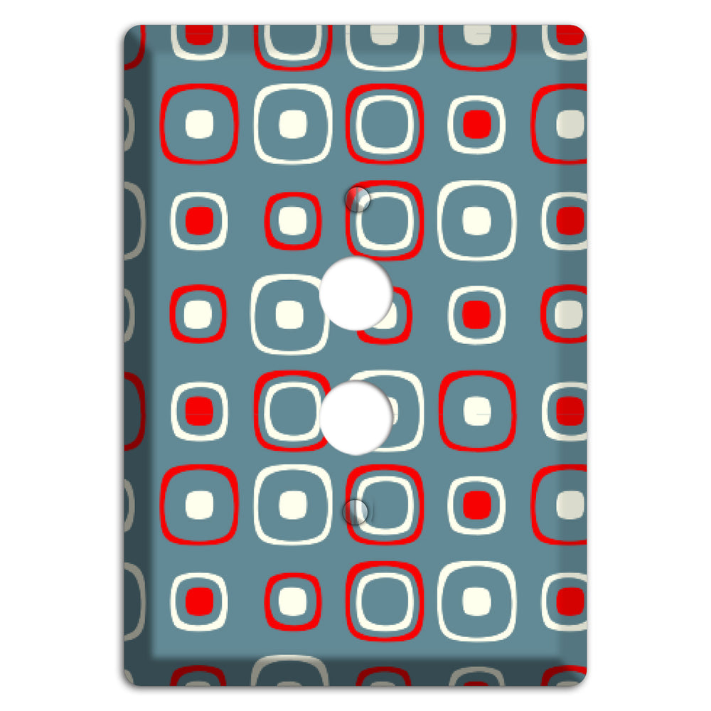 Blue and Red Rounded Squares 1 Pushbutton Wallplate