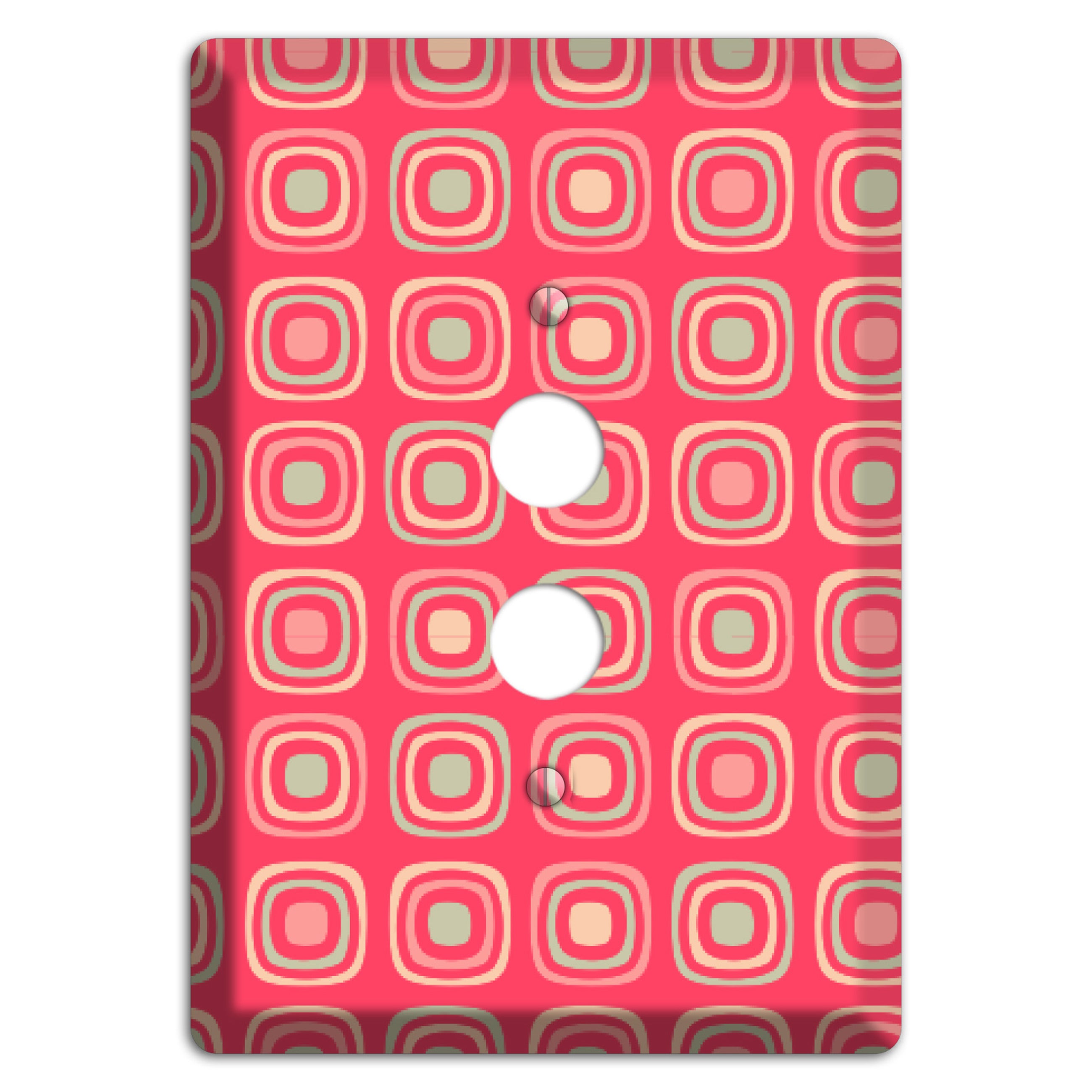 Multo Pink Retro Squares 1 Pushbutton Wallplate