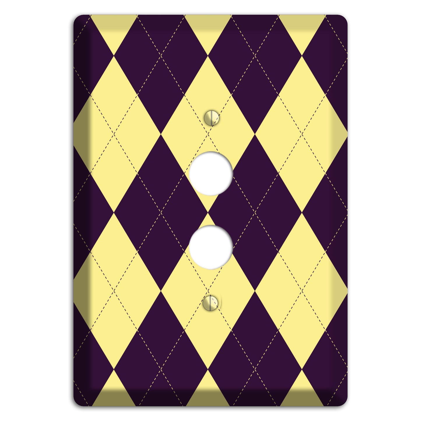Yellow and Black Argyle 1 Pushbutton Wallplate