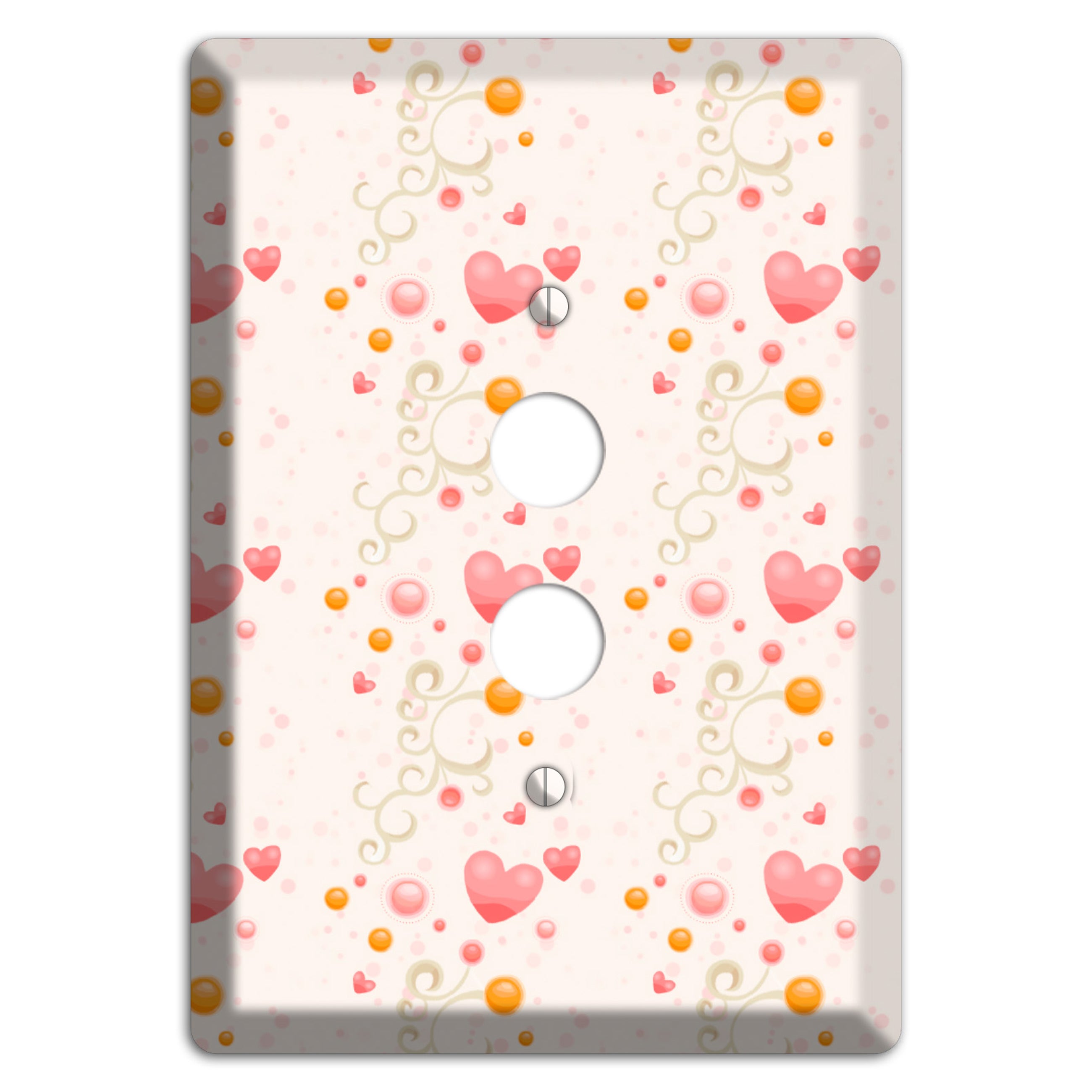 Bubbly Hearts 1 Pushbutton Wallplate