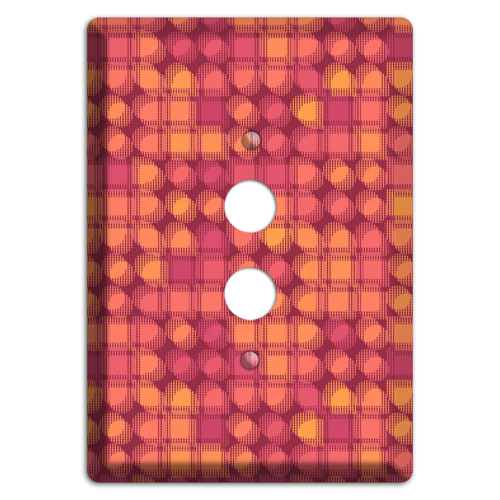 Coral Grunge Circles 1 Pushbutton Wallplate