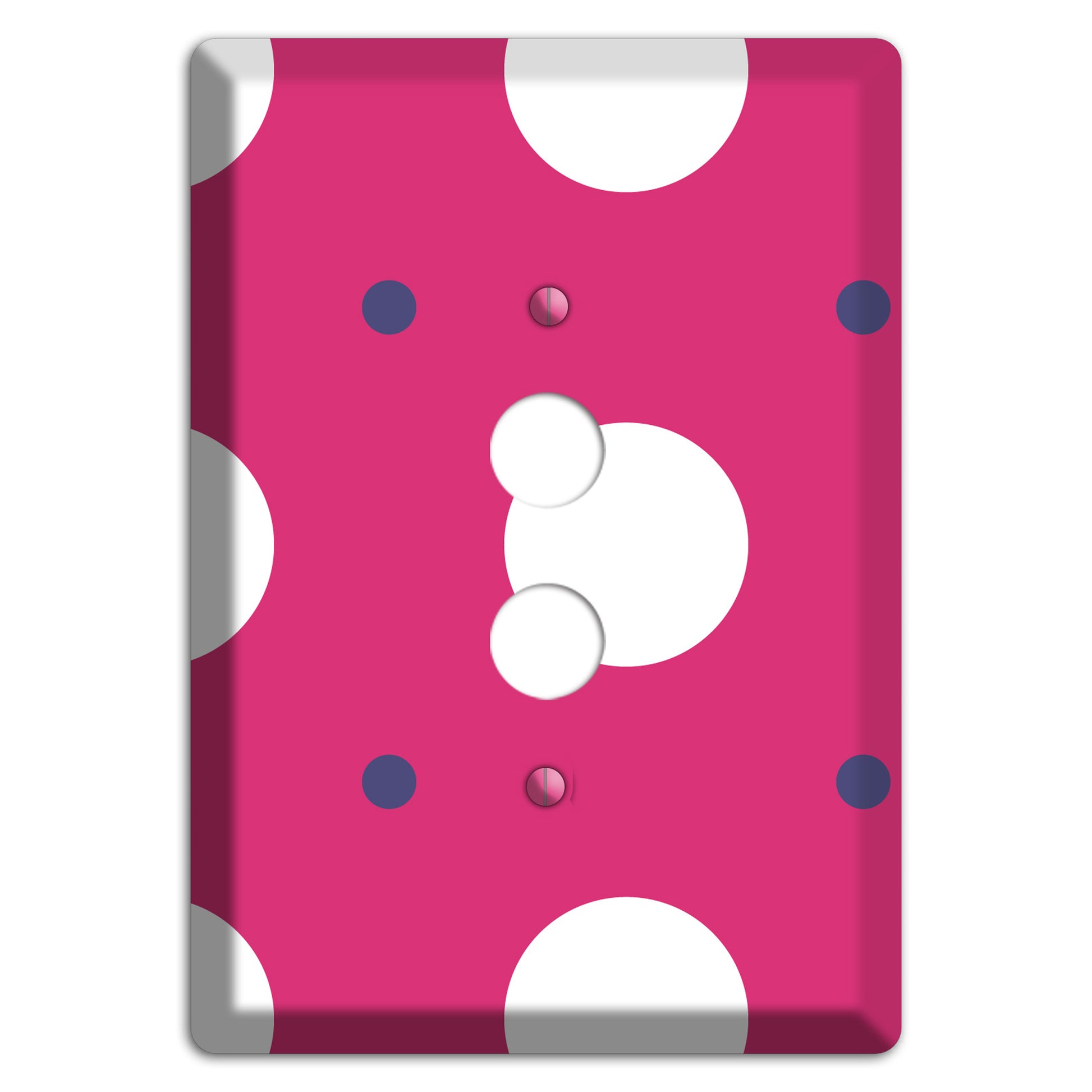 Fuschia with White and Purple Multi Tiled Medium Dots 1 Pushbutton Wallplate