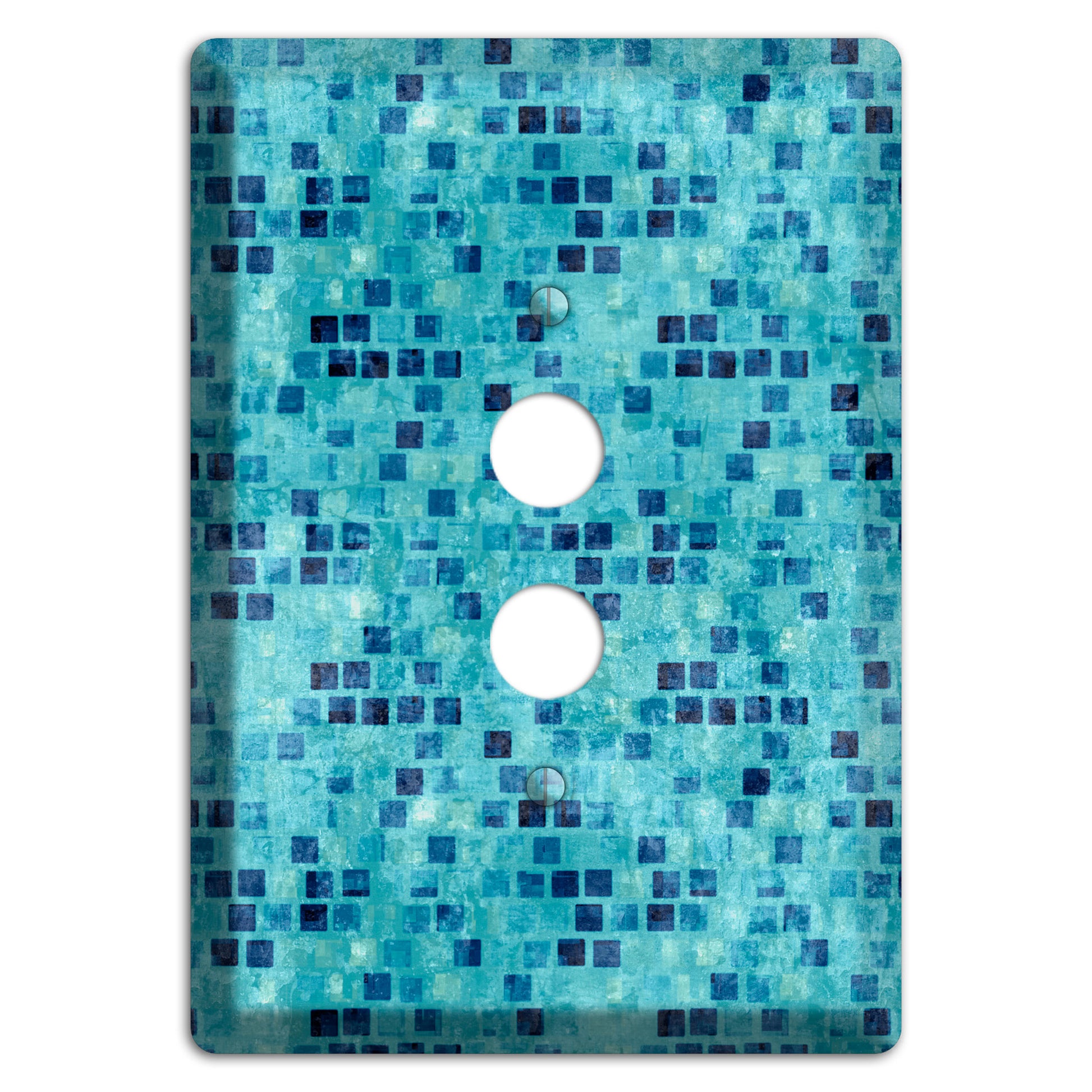 Turquoise Grunge Tile 1 Pushbutton Wallplate