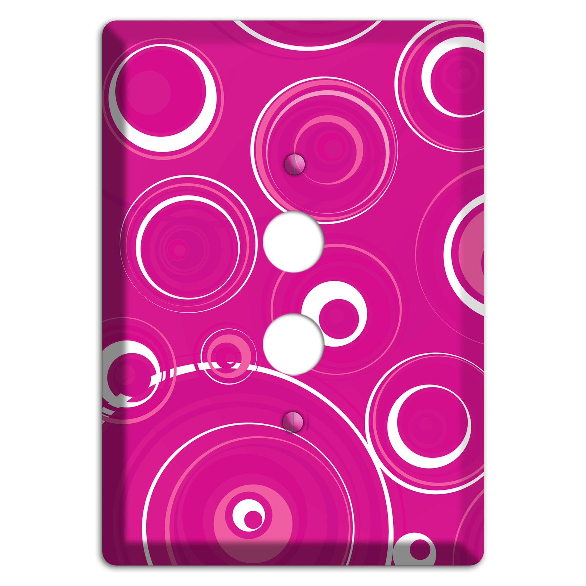 Dark Pink Circles 1 Pushbutton Wallplate