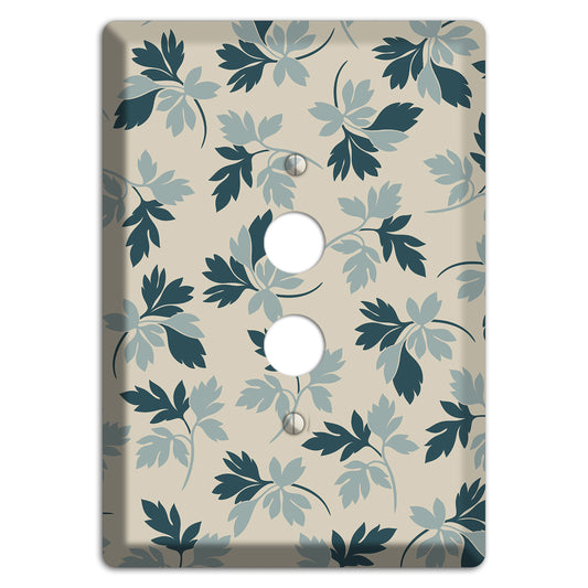 Blue Leaves 1 Pushbutton Wallplate