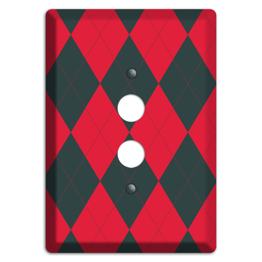 Red and Black Argyle 1 Pushbutton Wallplate