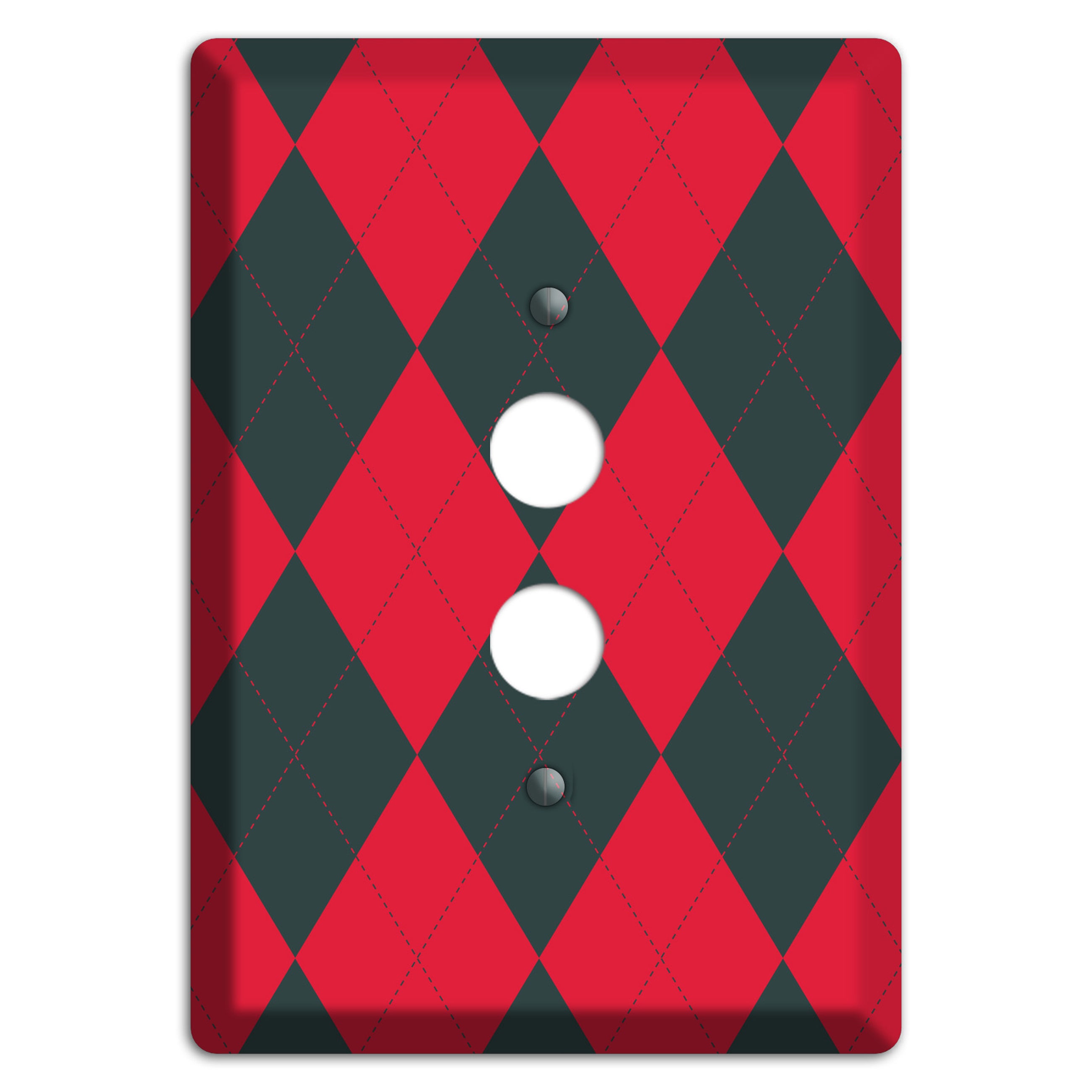 Red and Black Argyle 1 Pushbutton Wallplate