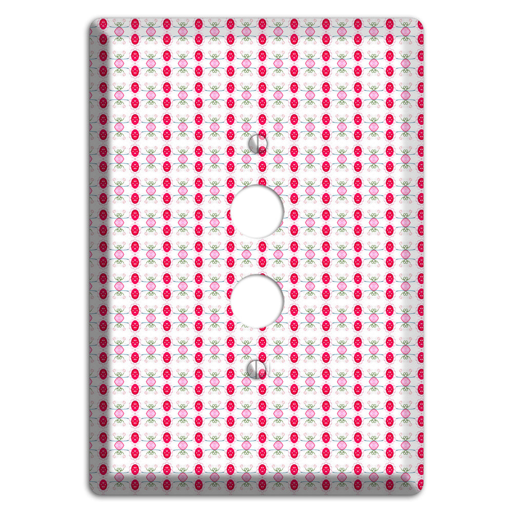 Multi Pink Cartouche 1 Pushbutton Wallplate