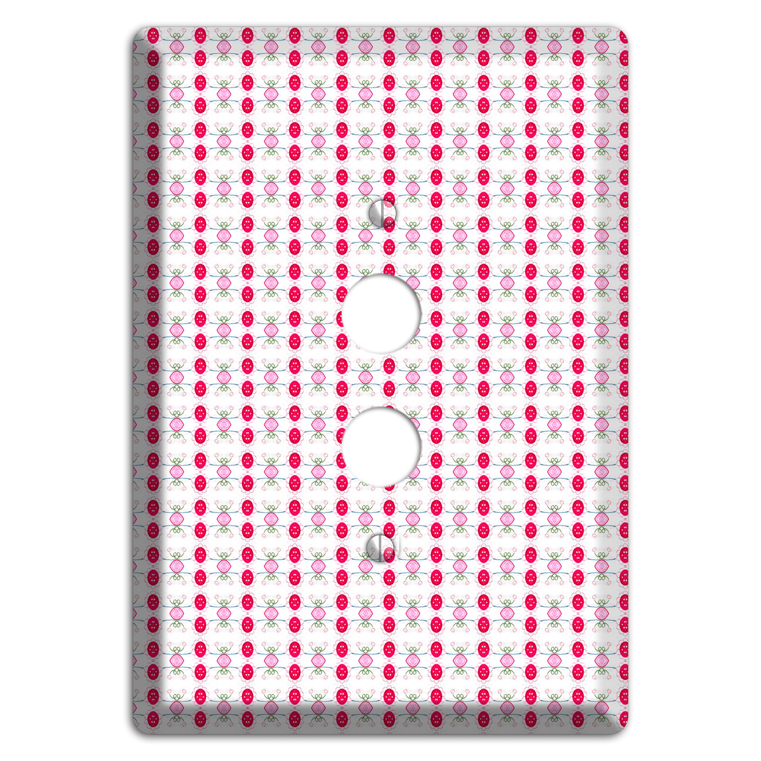 Multi Pink Cartouche 1 Pushbutton Wallplate