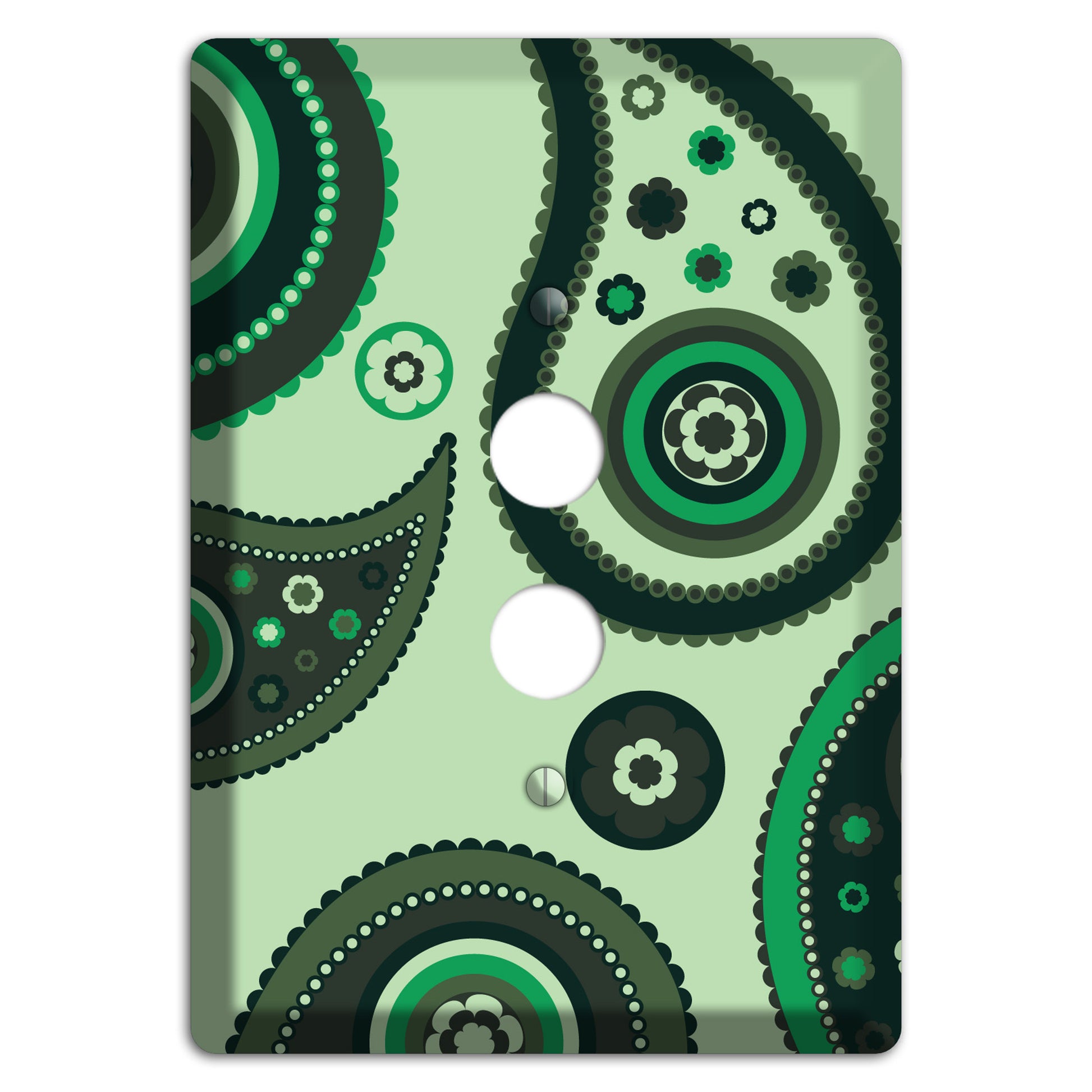Green Paisley 1 Pushbutton Wallplate