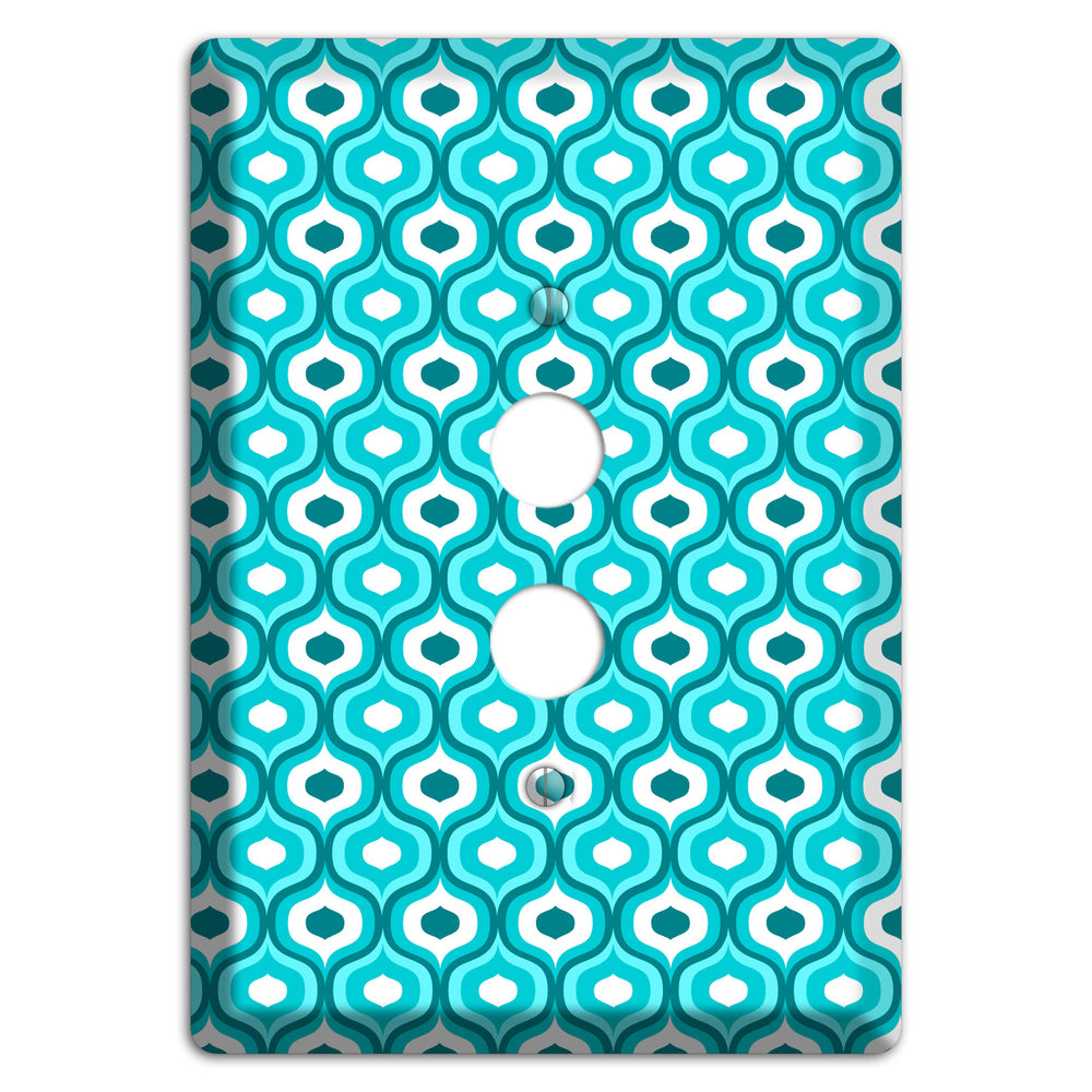 Multi Turquoise Double Scallop 2 1 Pushbutton Wallplate