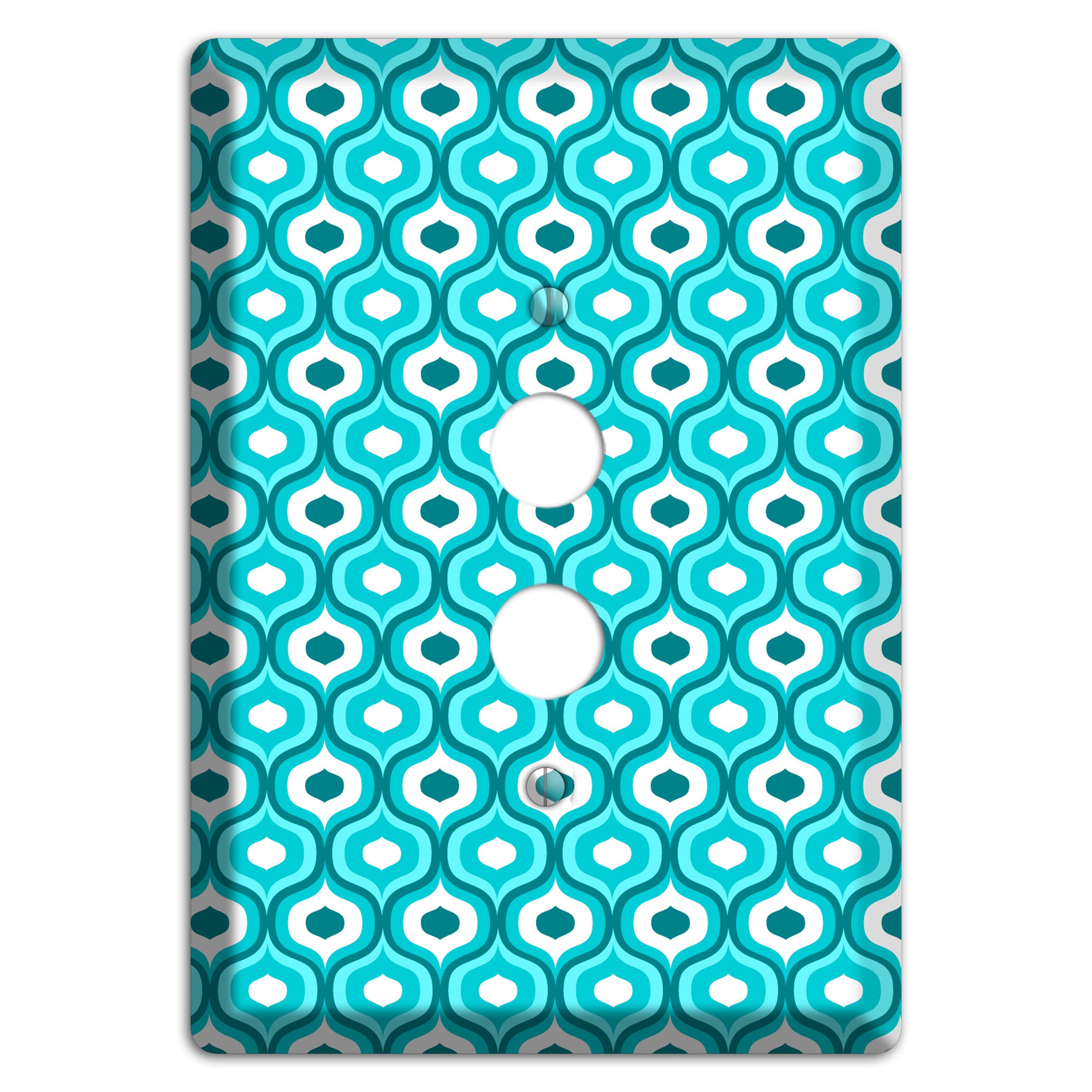 Multi Turquoise Double Scallop 2 1 Pushbutton Wallplate