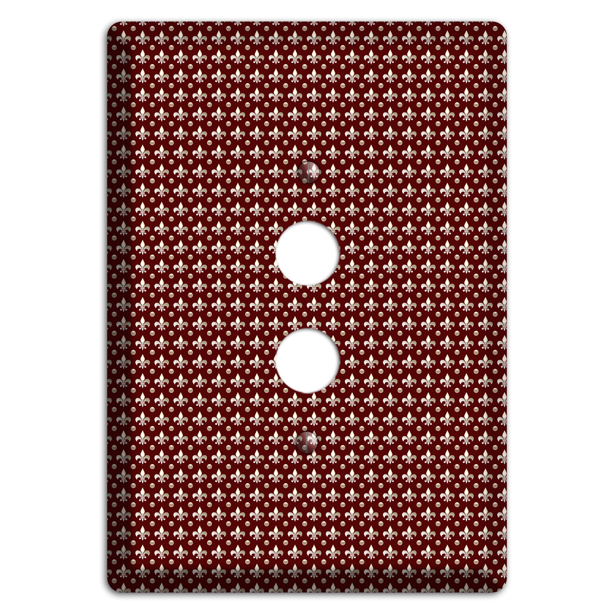 Brown Fleur de Lis 1 Pushbutton Wallplate