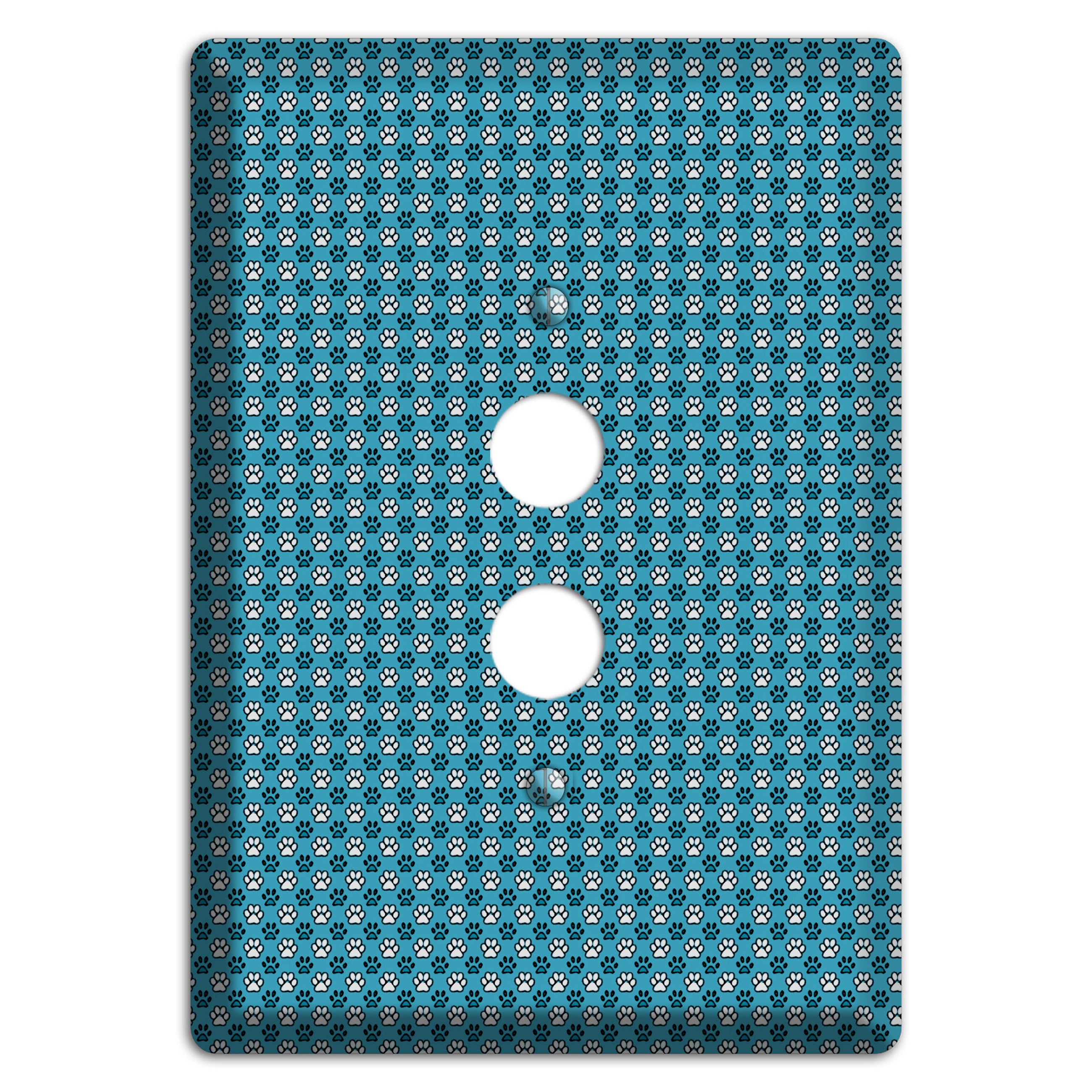 Blue Paw Prints 1 Pushbutton Wallplate