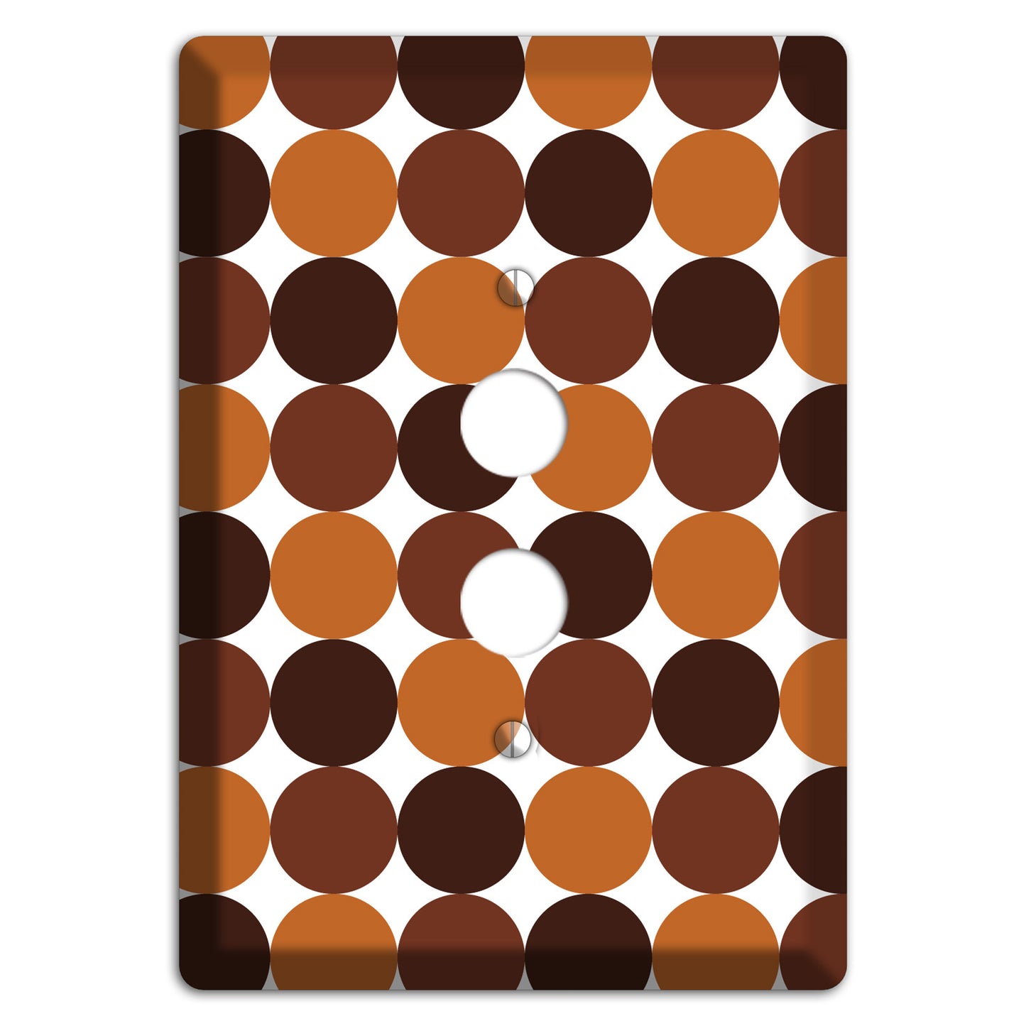 Multi Brown Tiled Dots 1 Pushbutton Wallplate