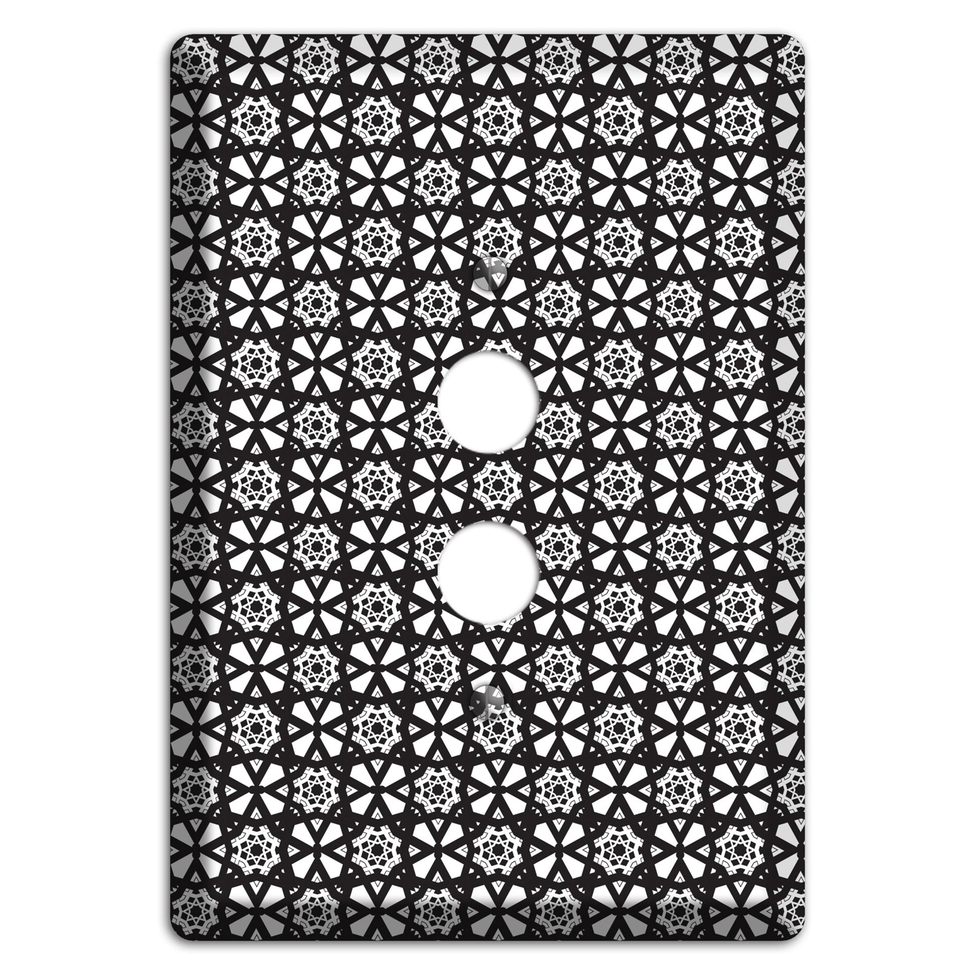 White with Black Arabesque 1 Pushbutton Wallplate