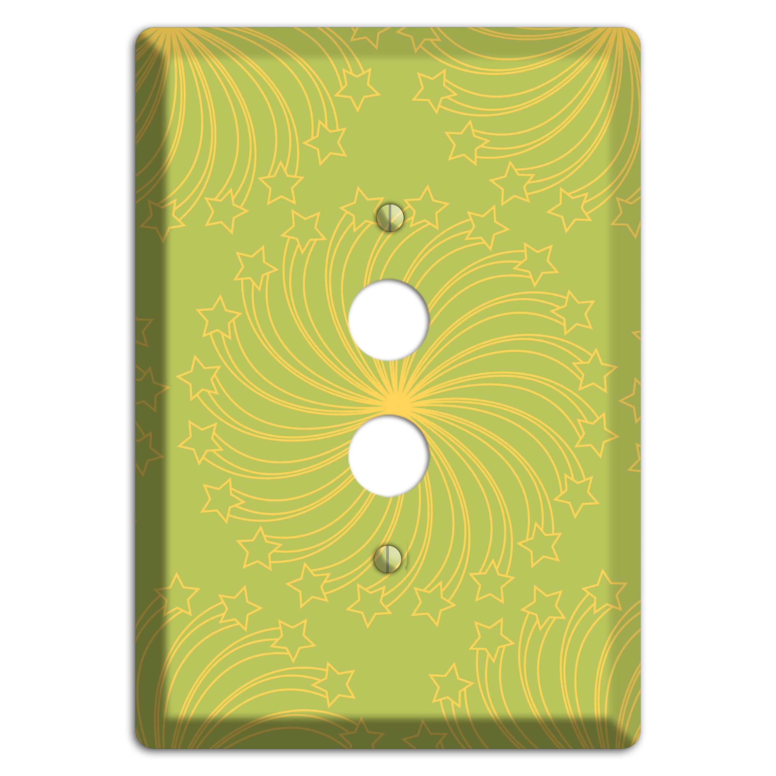 Multi Lime Star Swirl 1 Pushbutton Wallplate