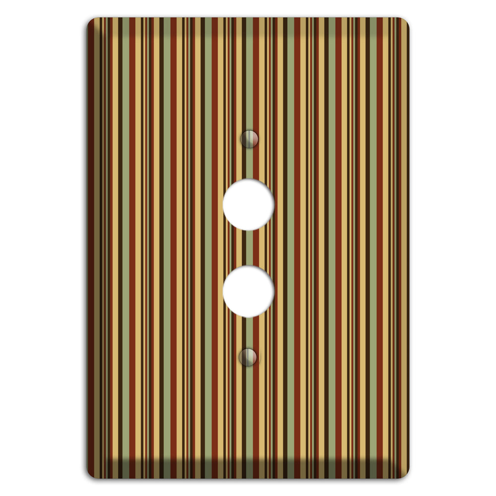 Red and Green Stripes 1 Pushbutton Wallplate