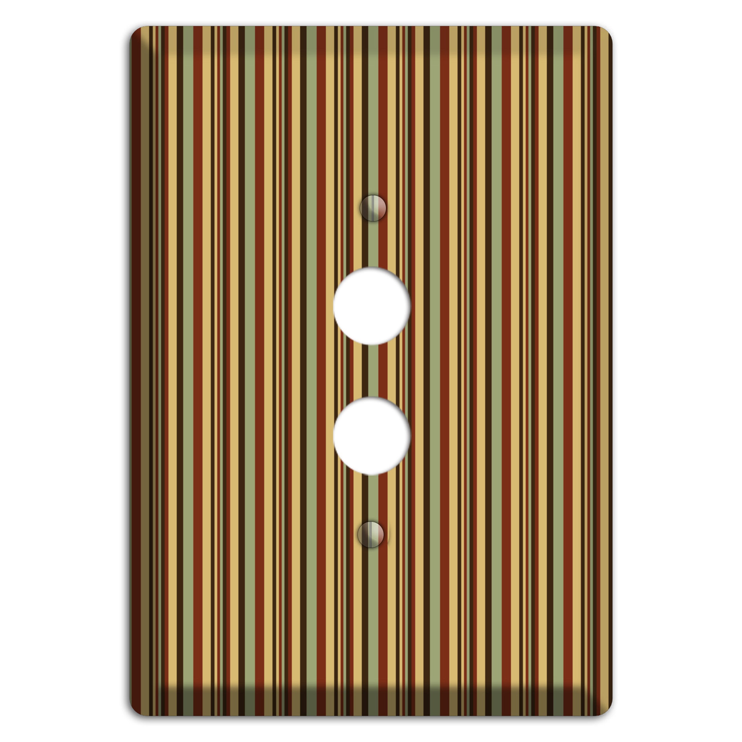 Red and Green Stripes 1 Pushbutton Wallplate
