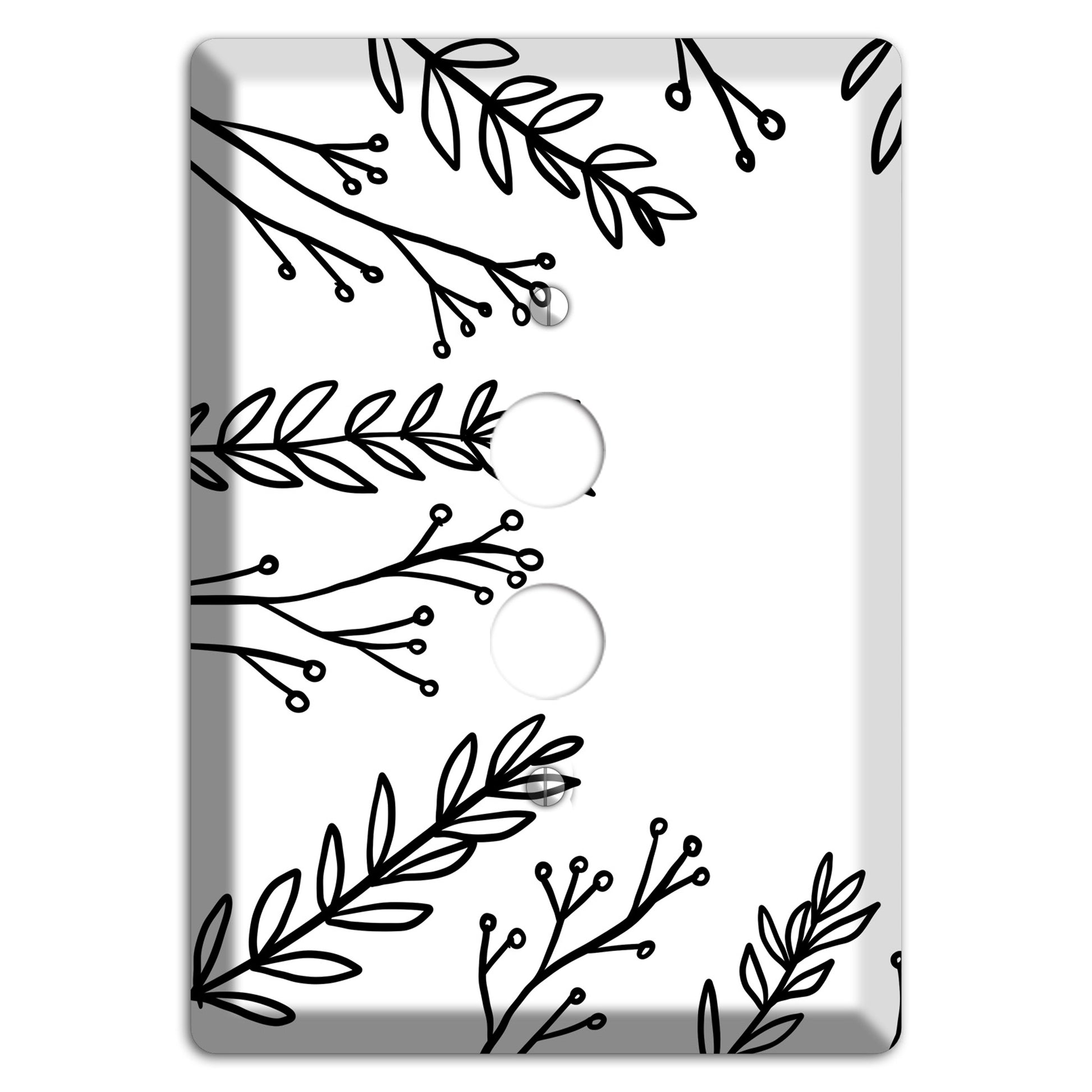 Hand-Drawn Leaves 9 1 Pushbutton Wallplate