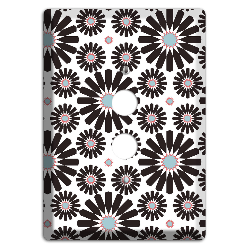 Dusty Blue Maroon Scandinavian Floral 3 1 Pushbutton Wallplate