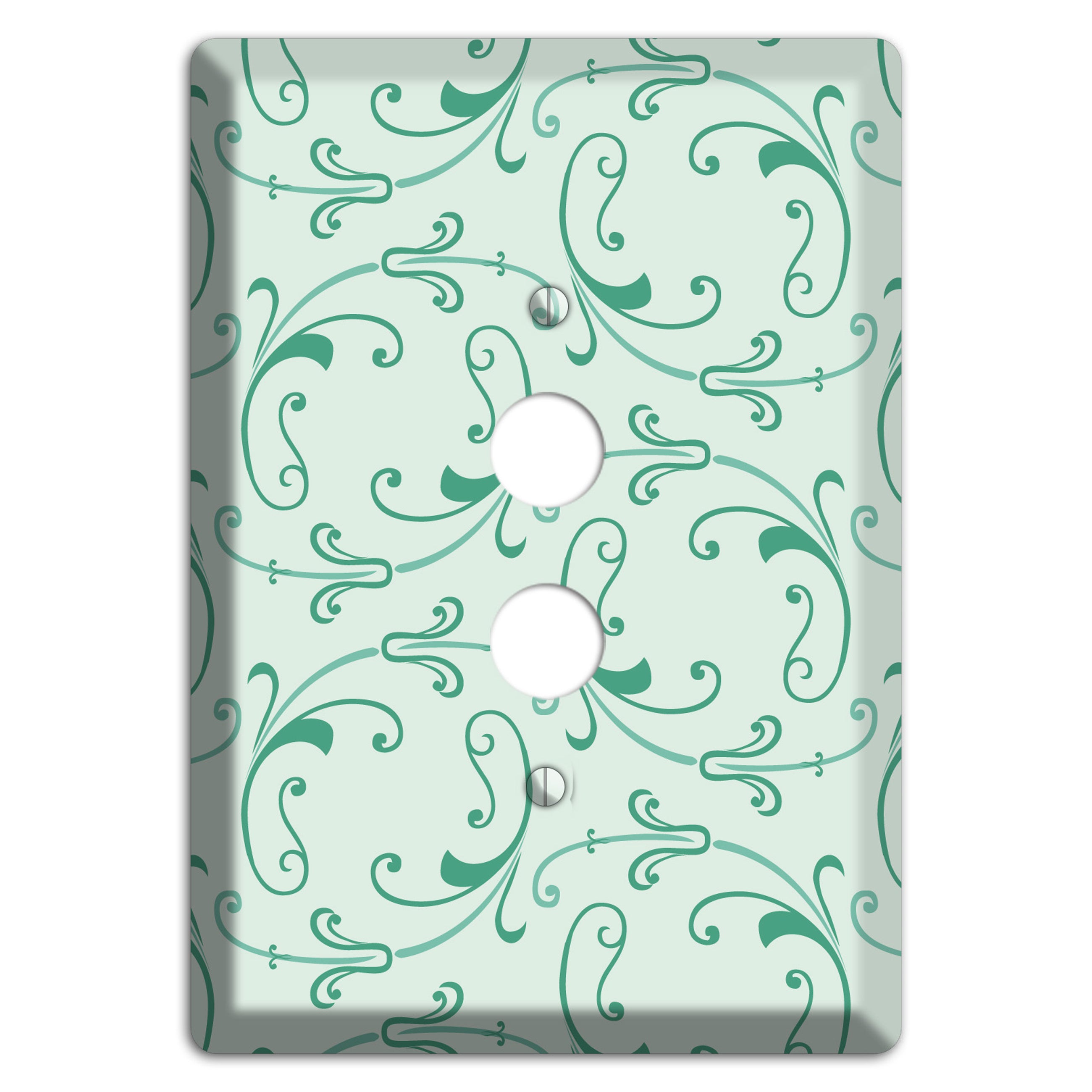 Aqua Victorian Sprig 1 Pushbutton Wallplate