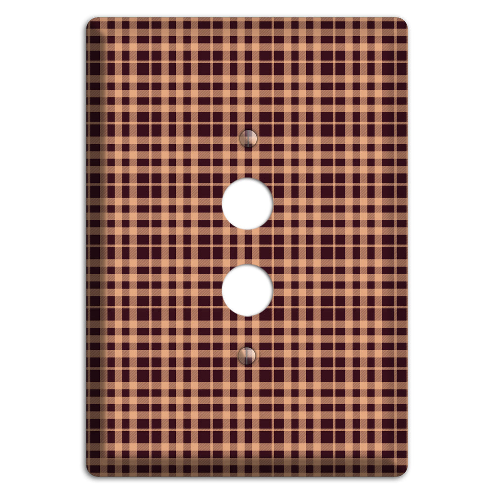 Beige and Black Plaid 1 Pushbutton Wallplate