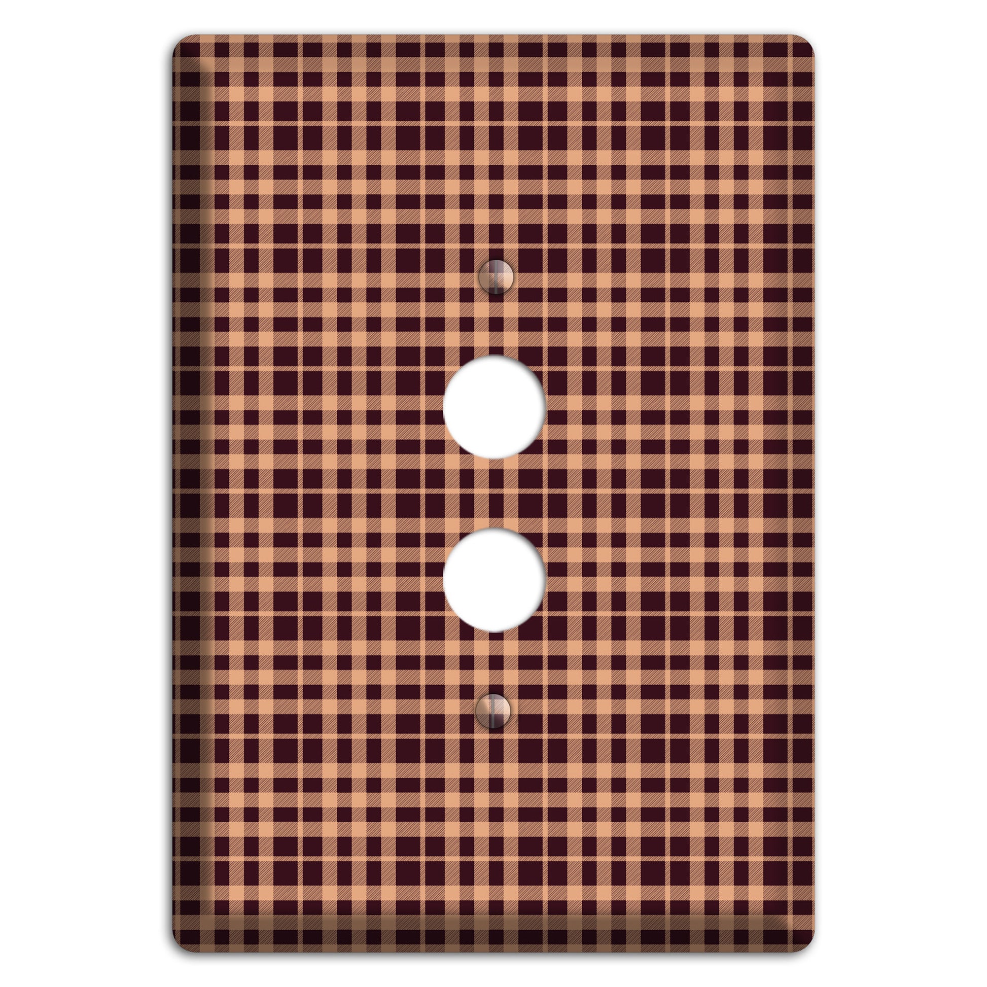 Beige and Black Plaid 1 Pushbutton Wallplate
