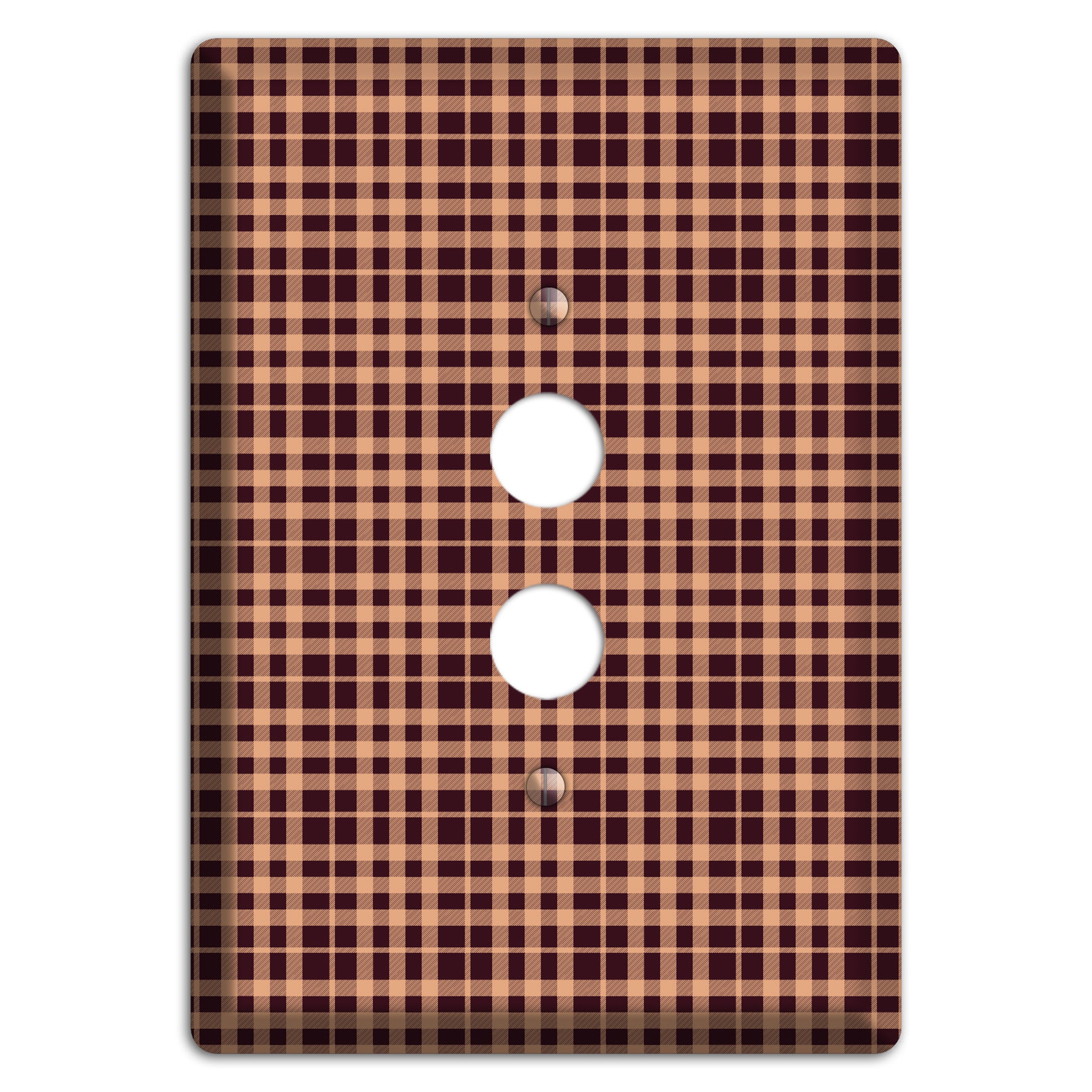 Beige and Black Plaid 1 Pushbutton Wallplate