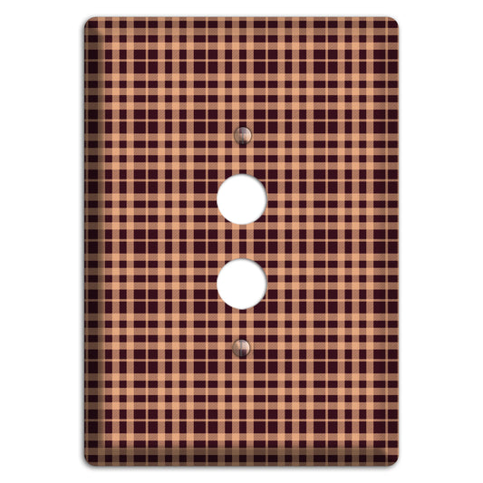 Beige and Black Plaid 1 Pushbutton Wallplate