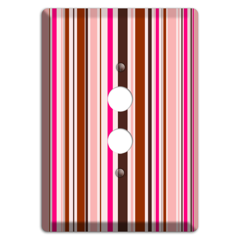 Pink Stripes 1 Pushbutton Wallplate