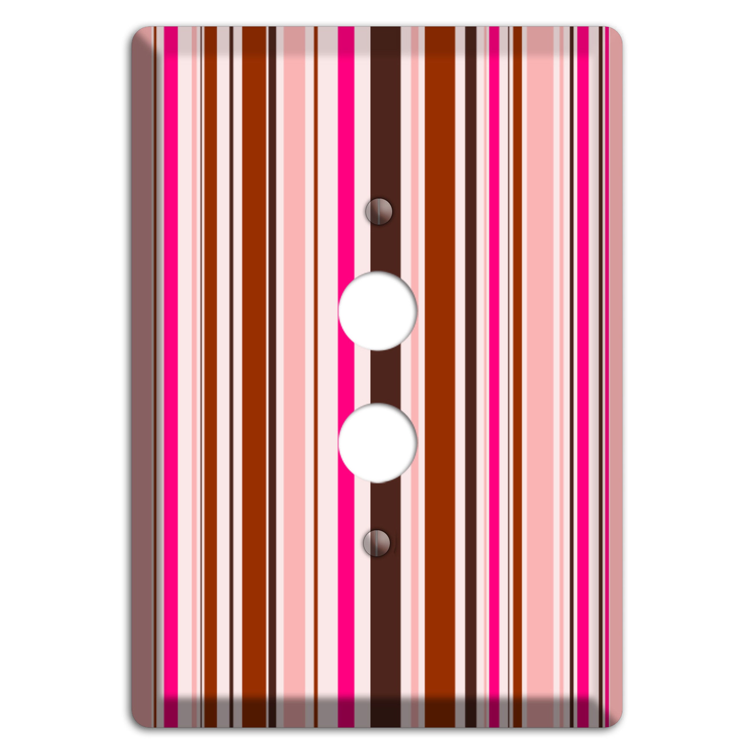 Pink Stripes 1 Pushbutton Wallplate