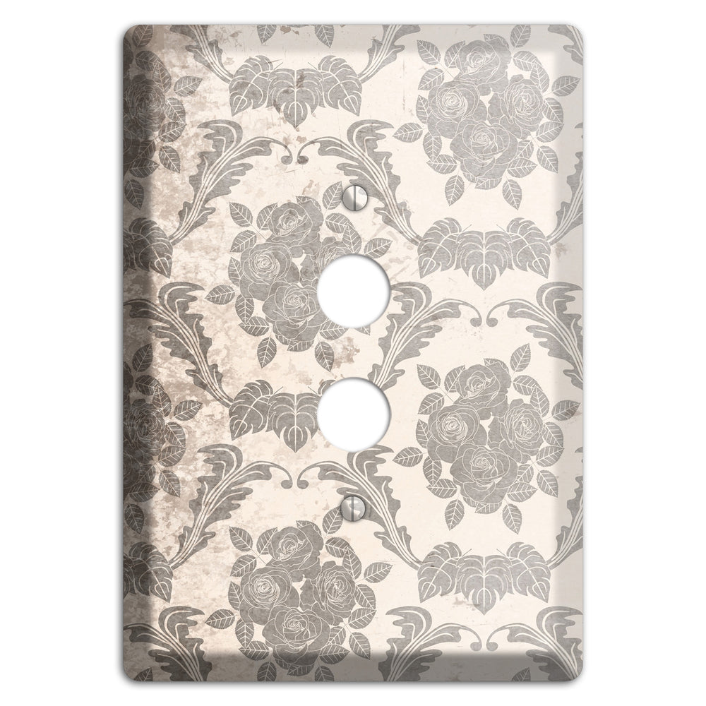 Pearl Bush Vintage Rose Damask 1 Pushbutton Wallplate