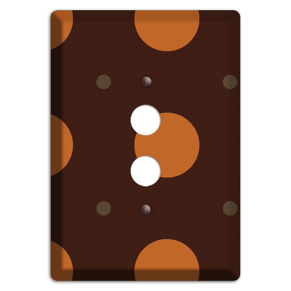 Brown with Umber and Brown Multi Tiled Medium Dots 1 Pushbutton Wallplate