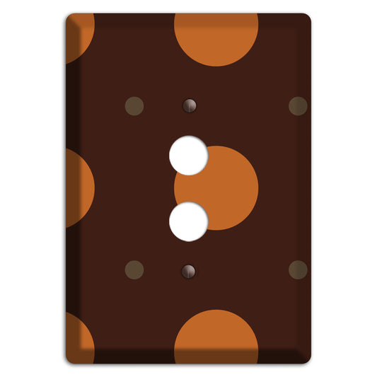 Brown with Umber and Brown Multi Tiled Medium Dots 1 Pushbutton Wallplate