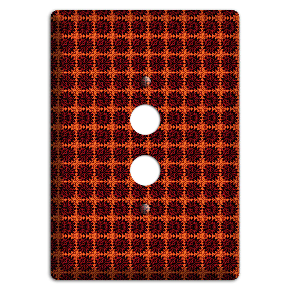 Red with Tiled Maroon Foulard 1 Pushbutton Wallplate
