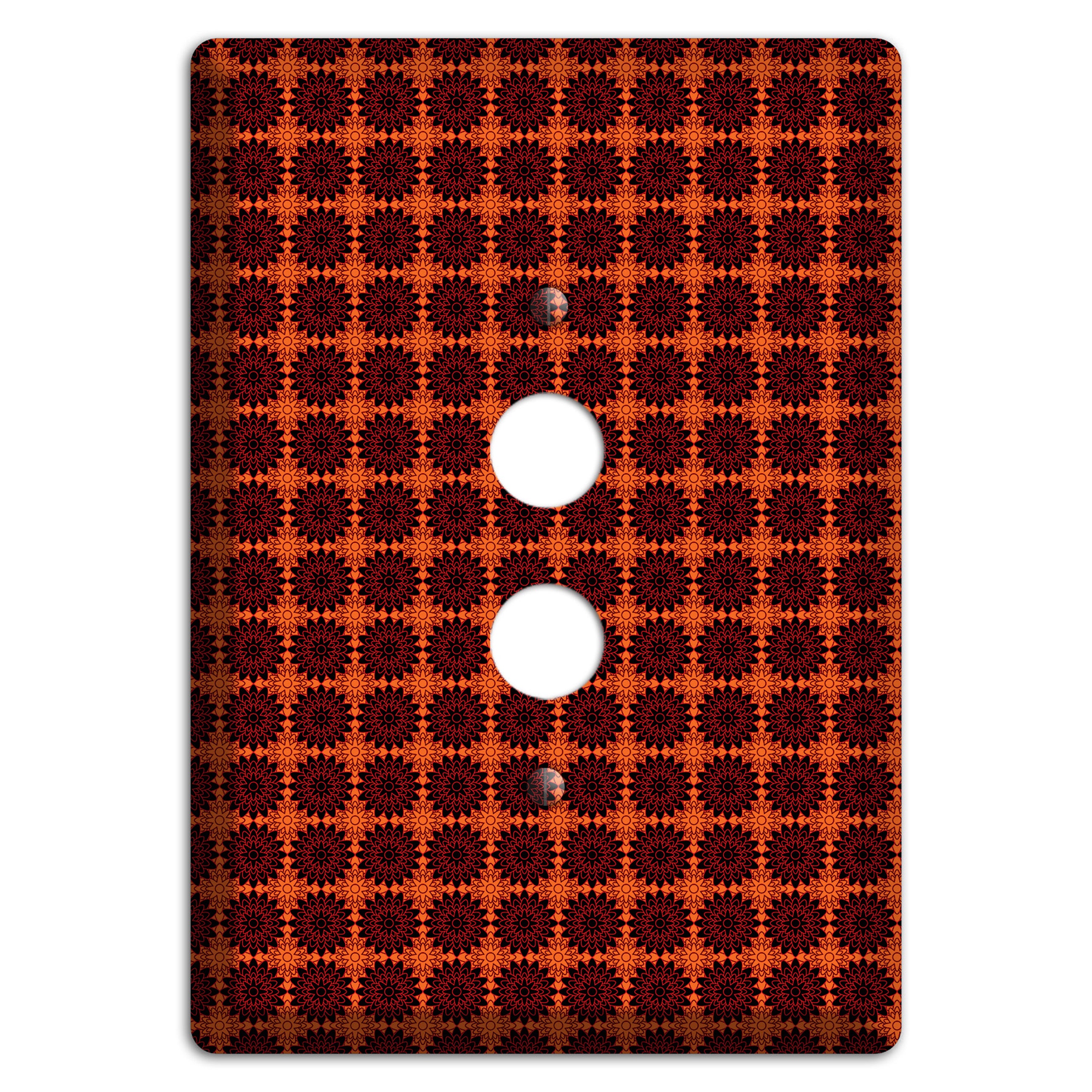 Red with Tiled Maroon Foulard 1 Pushbutton Wallplate