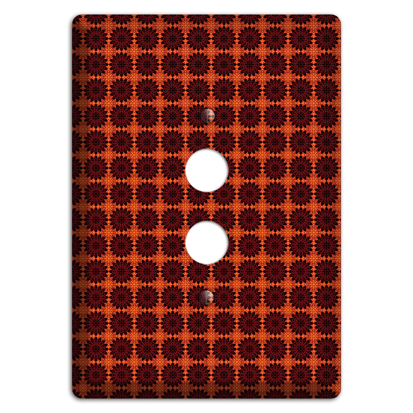 Red with Tiled Maroon Foulard 1 Pushbutton Wallplate
