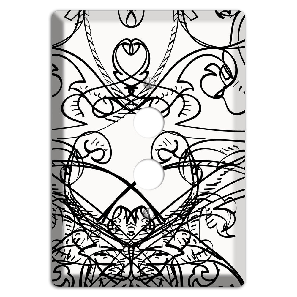 White Deco Sketch 1 Pushbutton Wallplate