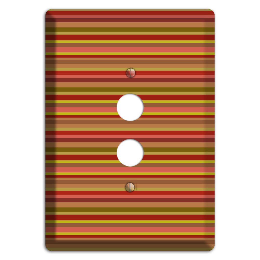 Multi Red Horizontal Stripes 1 Pushbutton Wallplate