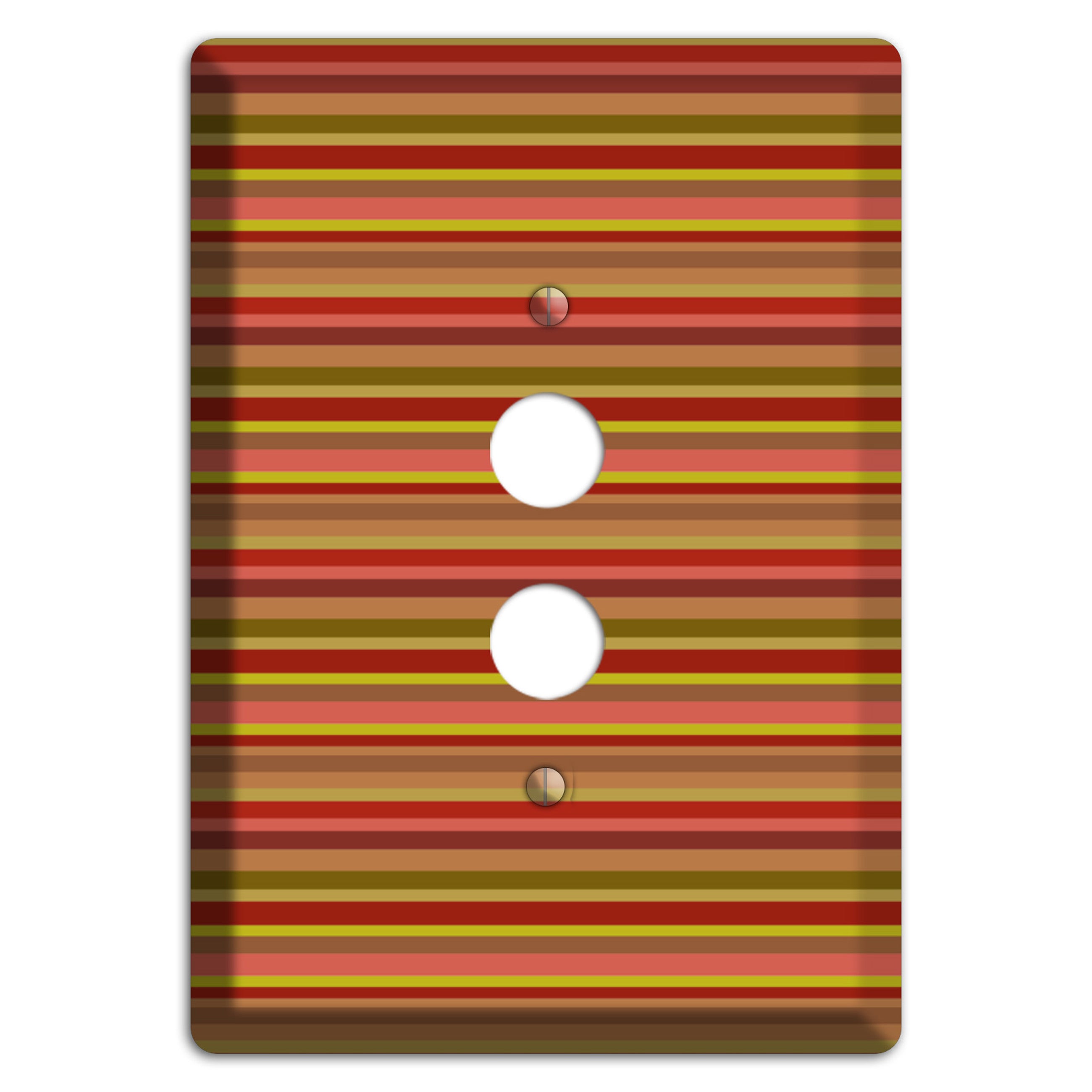 Multi Red Horizontal Stripes 1 Pushbutton Wallplate