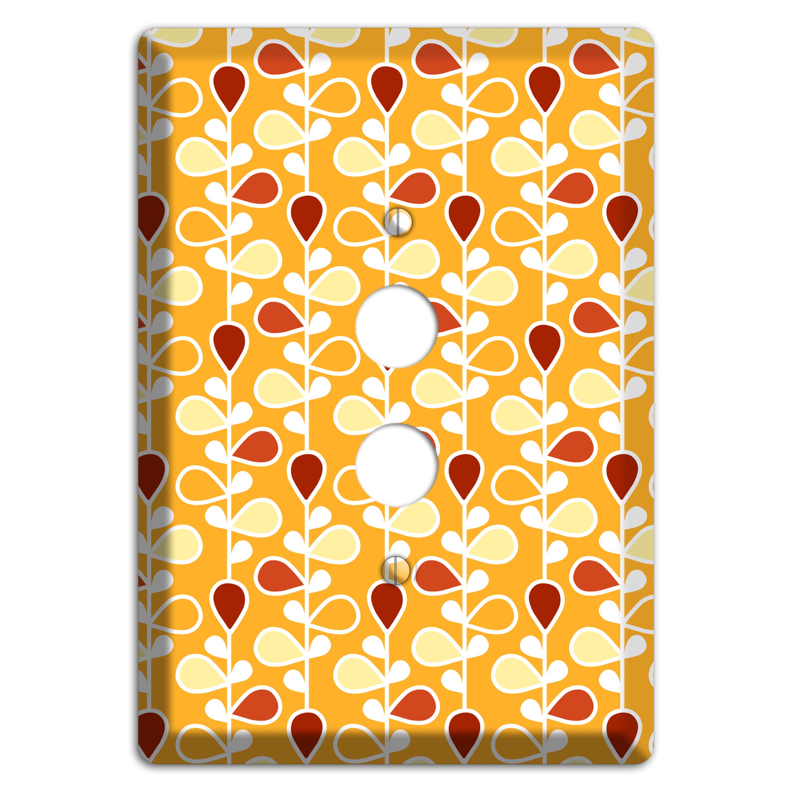 Orange with Yellow and Red Drop and Vine 1 Pushbutton Wallplate