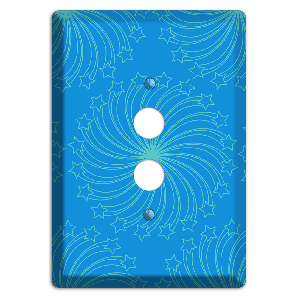 Multi Blue Star Swirl 1 Pushbutton Wallplate
