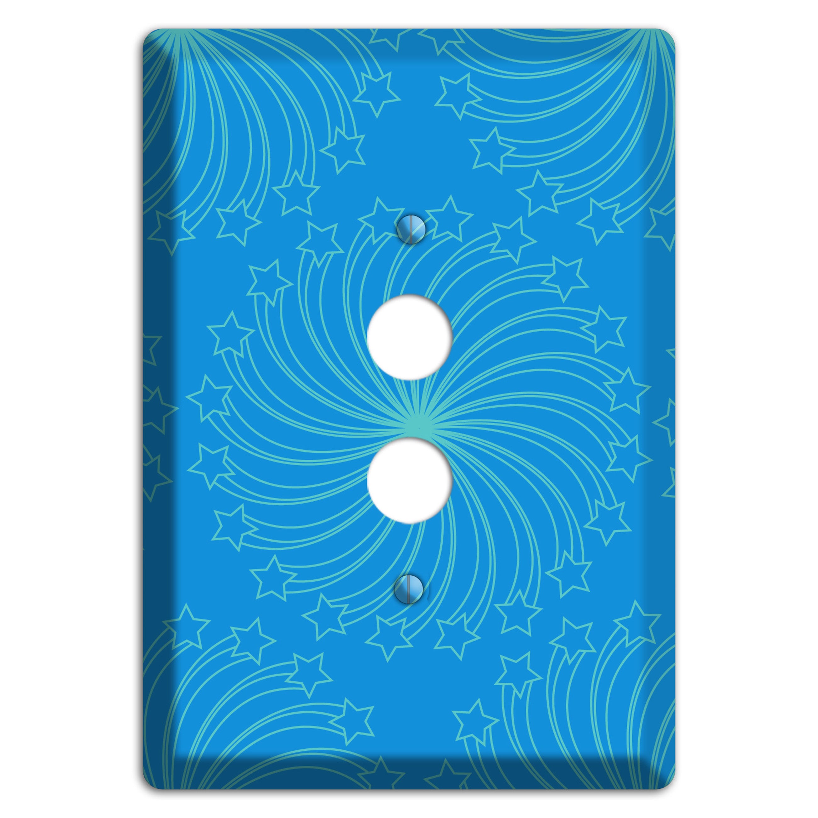 Multi Blue Star Swirl 1 Pushbutton Wallplate