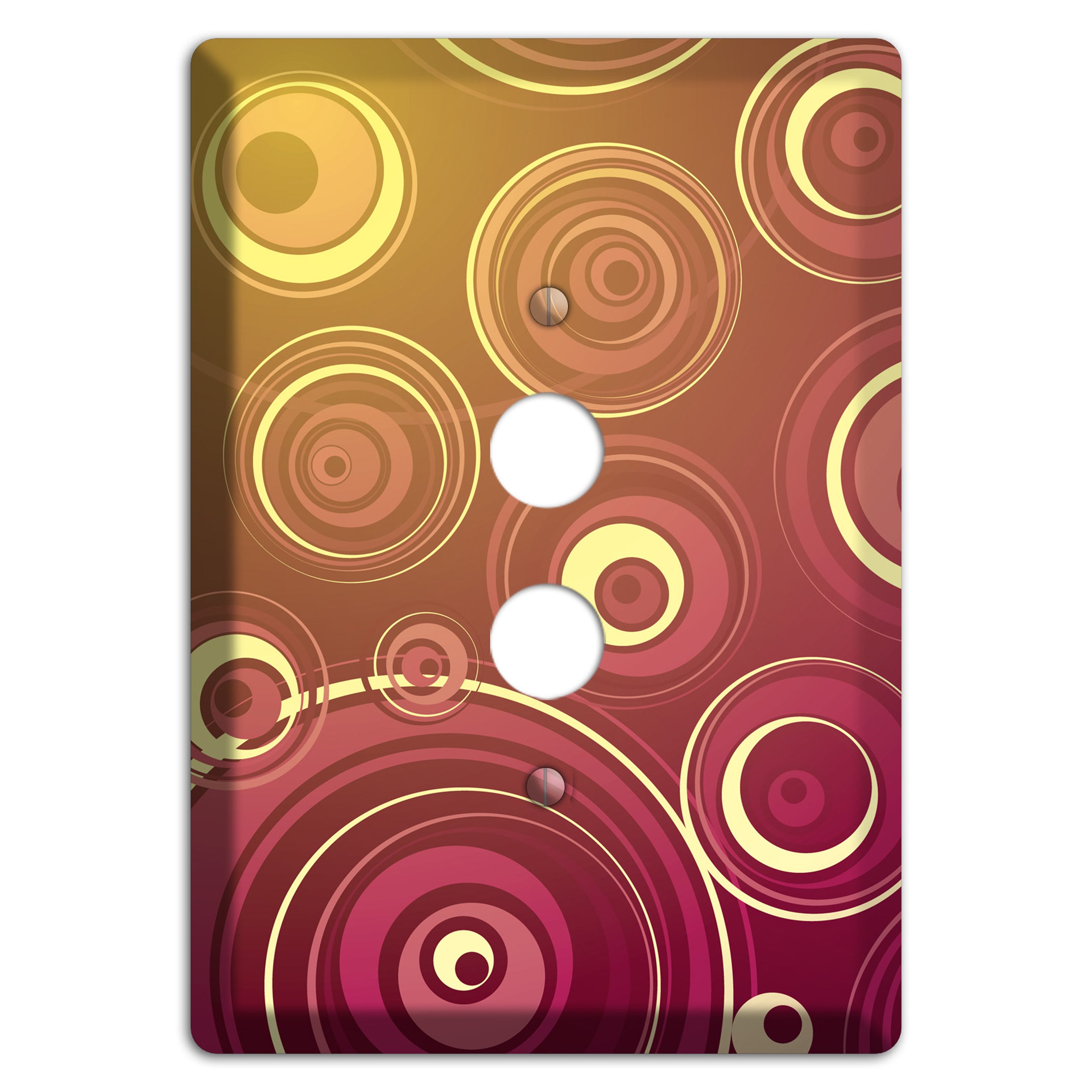 Maroon and Yellow Circles 1 Pushbutton Wallplate